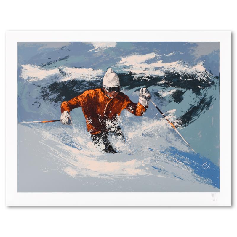 Mark King Signed "Back Bowls Skier" Numbered LE 35x45 Serigraph (PA) at PristineAuction.com Mark King Signed "Back Bowls Skier" Numbered LE 35x45 Serigraph (PA) at PristineAuction.com