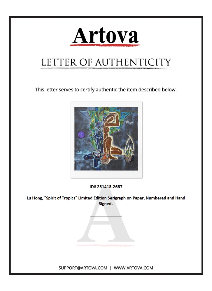 "Spirit of Tropics" LE 37x40 Serigraph on Paper by Lu Hong (Artova) at PristineAuction.com "Spirit of Tropics" LE 37x40 Serigraph on Paper by Lu Hong (Artova) at PristineAuction.com