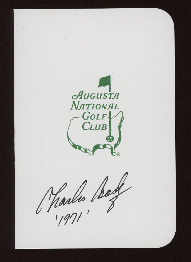 Charles Coody Signed Augusta National Golf Club Score Card Inscribed "'1971" (JSA COA) at PristineAuction.com Charles Coody Signed Augusta National Golf Club Score Card Inscribed "'1971" (JSA COA) at PristineAuction.com