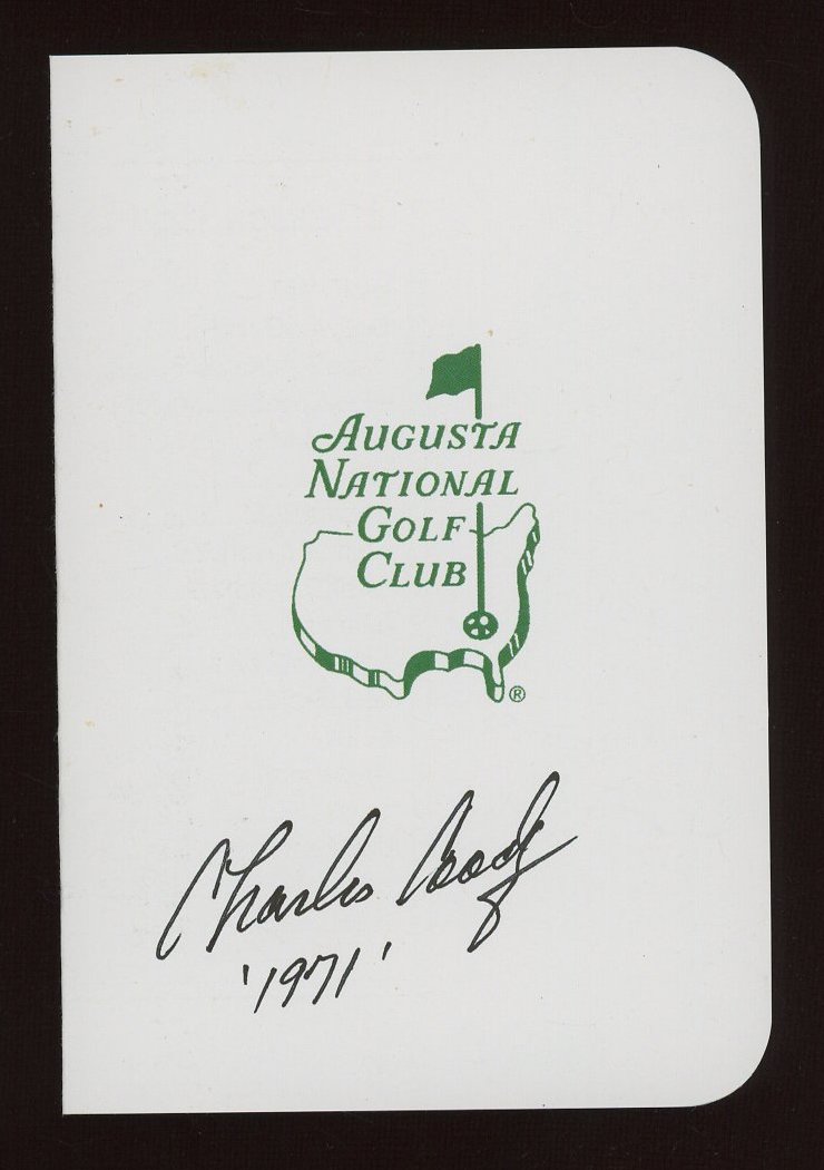 Charles Coody Signed Augusta National Golf Club Score Card Inscribed "'1971" (JSA COA) at PristineAuction.com Charles Coody Signed Augusta National Golf Club Score Card Inscribed "'1971" (JSA COA) at PristineAuction.com