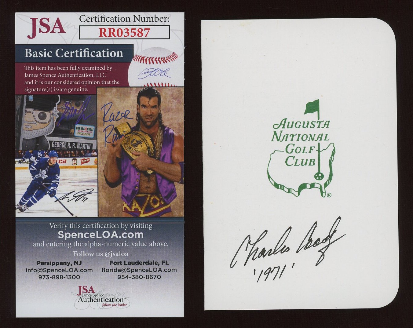 Charles Coody Signed Augusta National Golf Club Score Card Inscribed "'1971" (JSA COA) at PristineAuction.com Charles Coody Signed Augusta National Golf Club Score Card Inscribed "'1971" (JSA COA) at PristineAuction.com