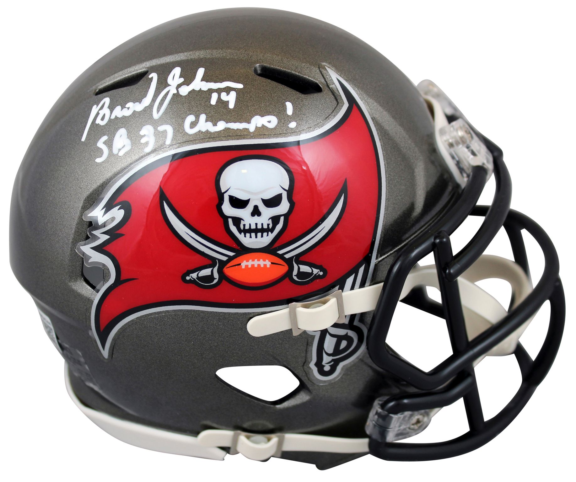 Brad Johnson Signed Buccaneers Speed Mini Helmet Inscribed "SB 37 Champs!" (Beckett) at PristineAuction.com Brad Johnson Signed Buccaneers Speed Mini Helmet Inscribed "SB 37 Champs!" (Beckett) at PristineAuction.com