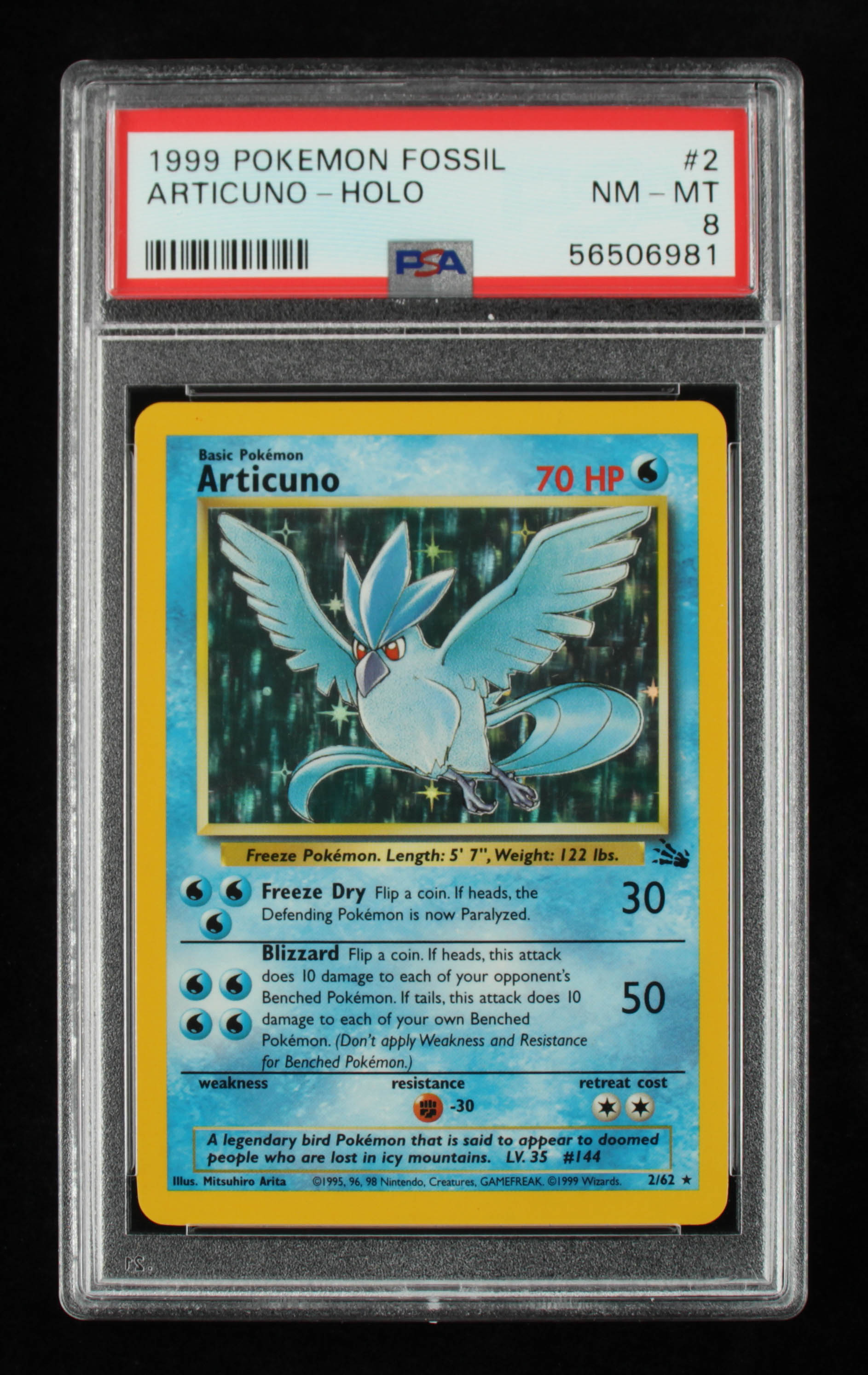 Articuno 1999 Pokemon Fossil Unlimited #2 HOLO R (PSA 8) at PristineAuction.com Articuno 1999 Pokemon Fossil Unlimited #2 HOLO R (PSA 8) at PristineAuction.com