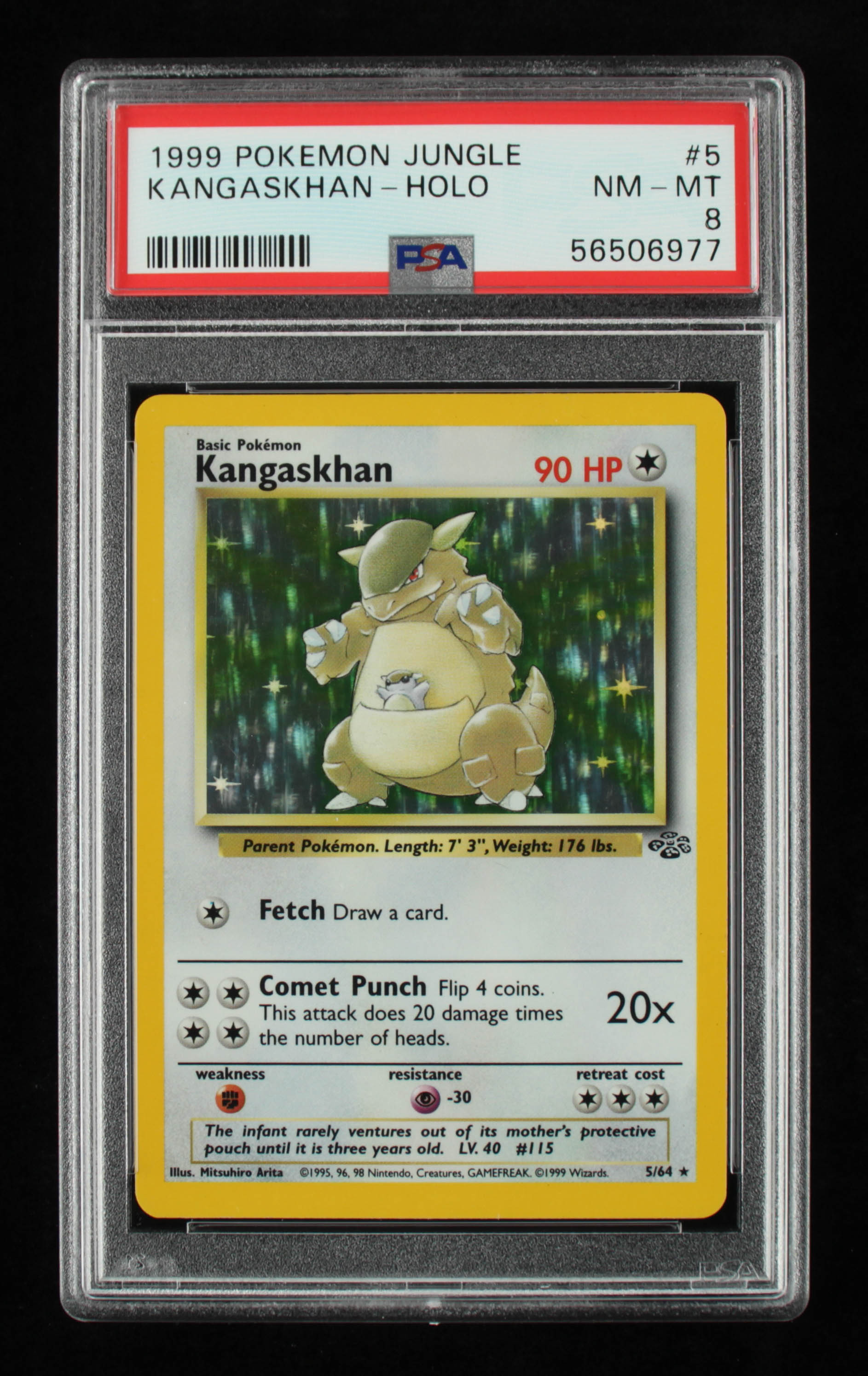 Kangaskhan 1999 Pokemon Jungle Unlimited #5 HOLO R (PSA 8) at PristineAuction.com Kangaskhan 1999 Pokemon Jungle Unlimited #5 HOLO R (PSA 8) at PristineAuction.com