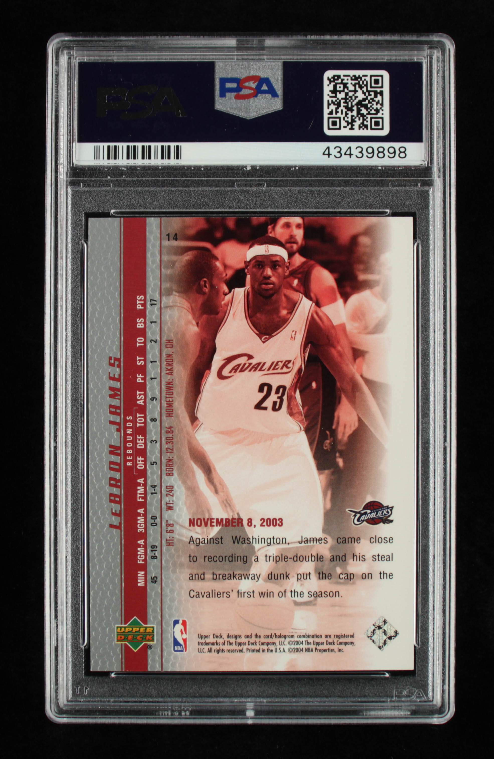 LeBron James 2003-04 Upper Deck Phenomenal Beginning #14 James Stays Focused (PSA 10) at PristineAuction.com LeBron James 2003-04 Upper Deck Phenomenal Beginning #14 James Stays Focused (PSA 10) at PristineAuction.com