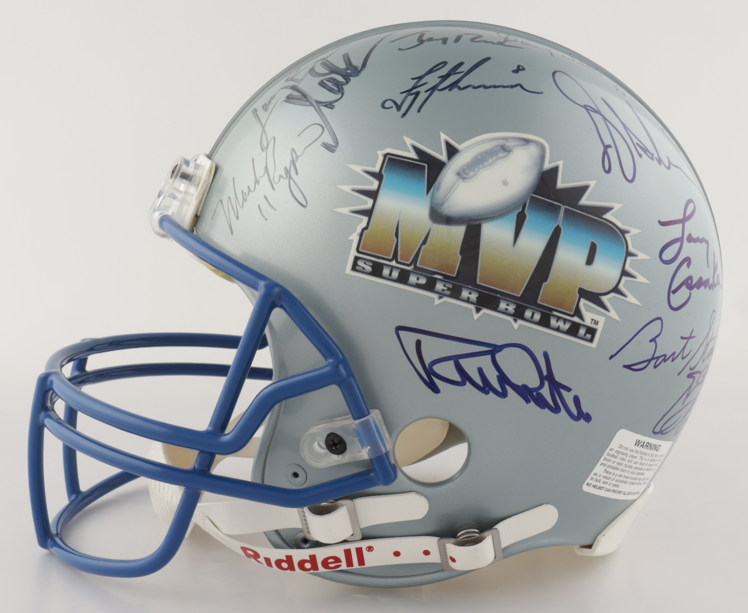 Super Bowl MVP LE Full-Size Authentic On-Field Helmet Signed by (25) with Joe Namath, Joe Montana, Jerry Rice, Bart Starr (JSA LOA) (See Description) at PristineAuction.com Super Bowl MVP LE Full-Size Authentic On-Field Helmet Signed by (25) with Joe Namath, Joe Montana, Jerry Rice, Bart Starr (JSA LOA) (See Description) at PristineAuction.com