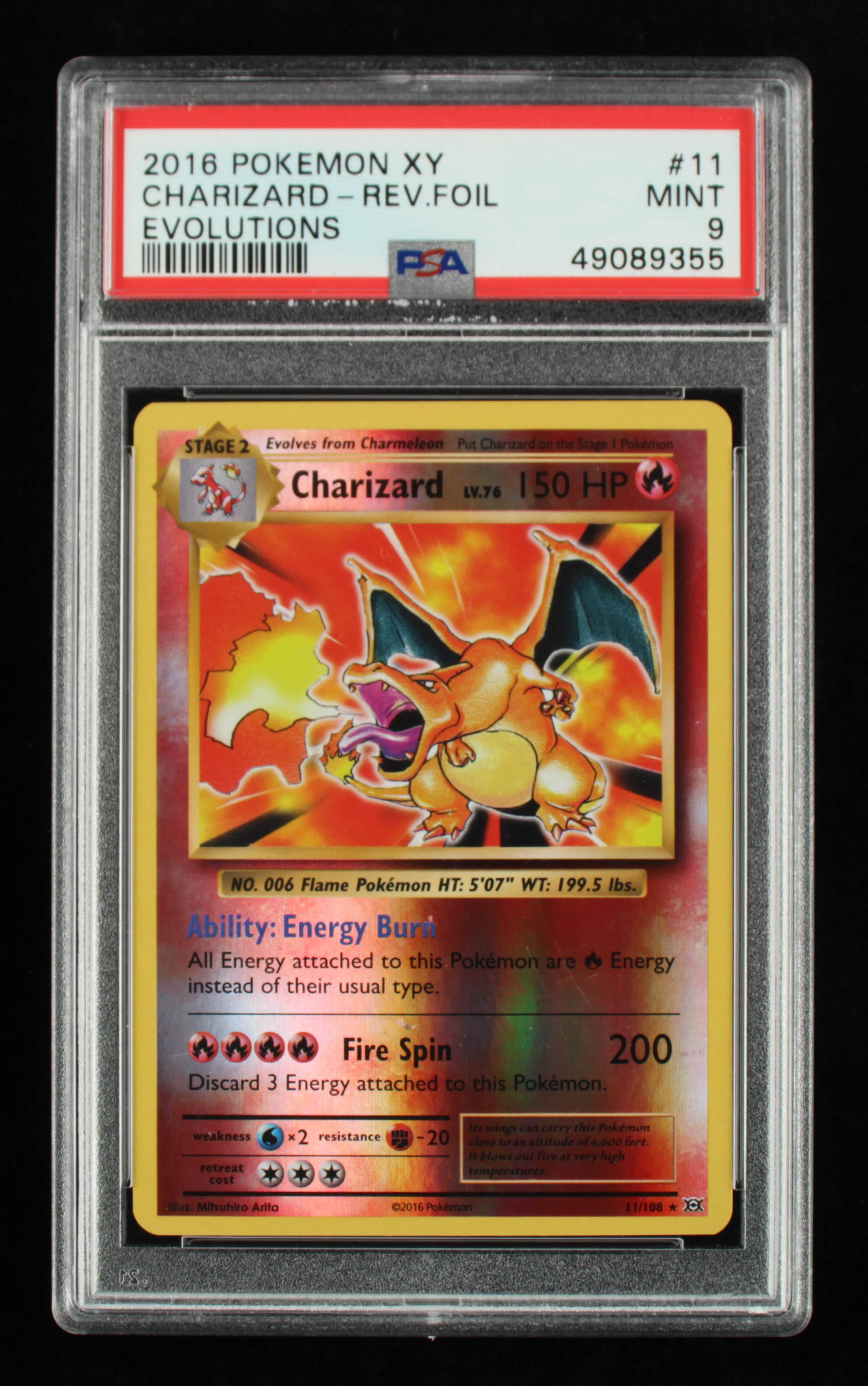 Charizard 2016 Pokemon XY Evolutions #11 Reverse Holo (PSA 9) at PristineAuction.com Charizard 2016 Pokemon XY Evolutions #11 Reverse Holo (PSA 9) at PristineAuction.com