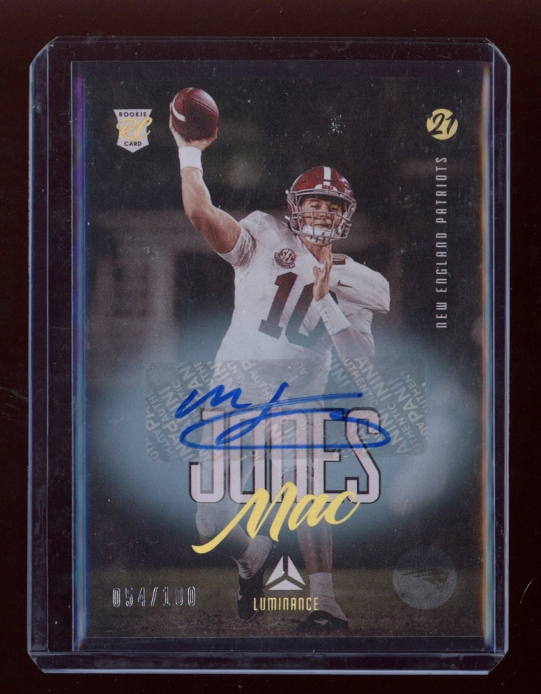 Mac Jones 2021 Panini Luminance Autographs Gold 174 RC 54/100
