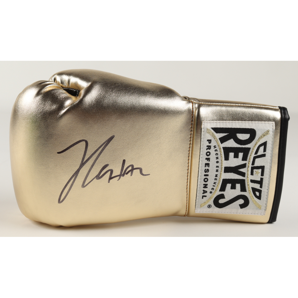 Julio Cesar Chavez Signed Cleto Reyes Gold Boxing Glove (PSA COA