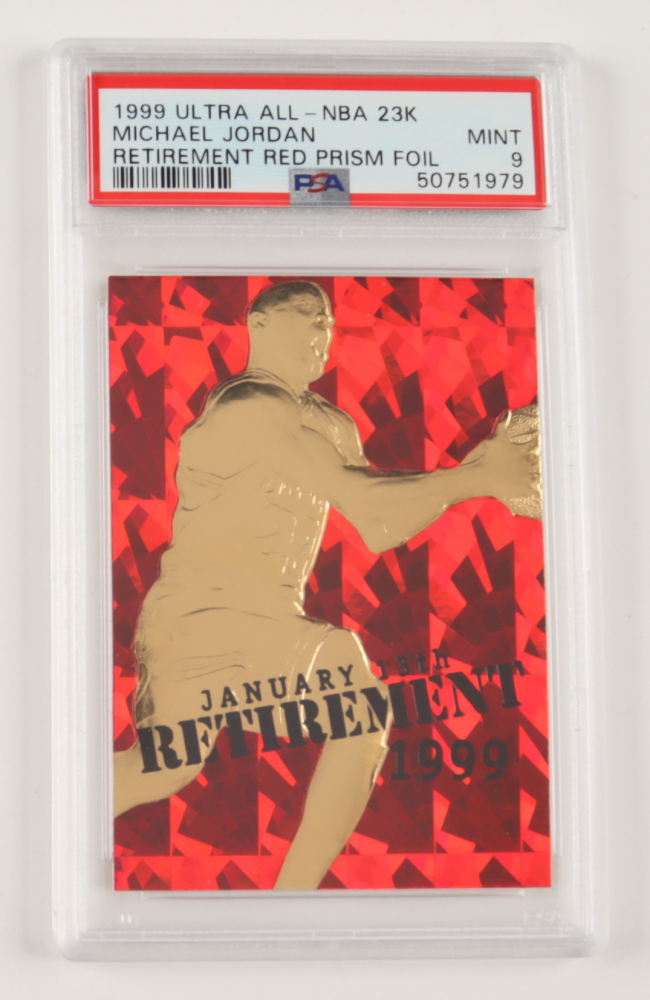 Michael Jordan 1999 Fleer Ultra NBA 23KT Gold Card Retirement Red Prism 