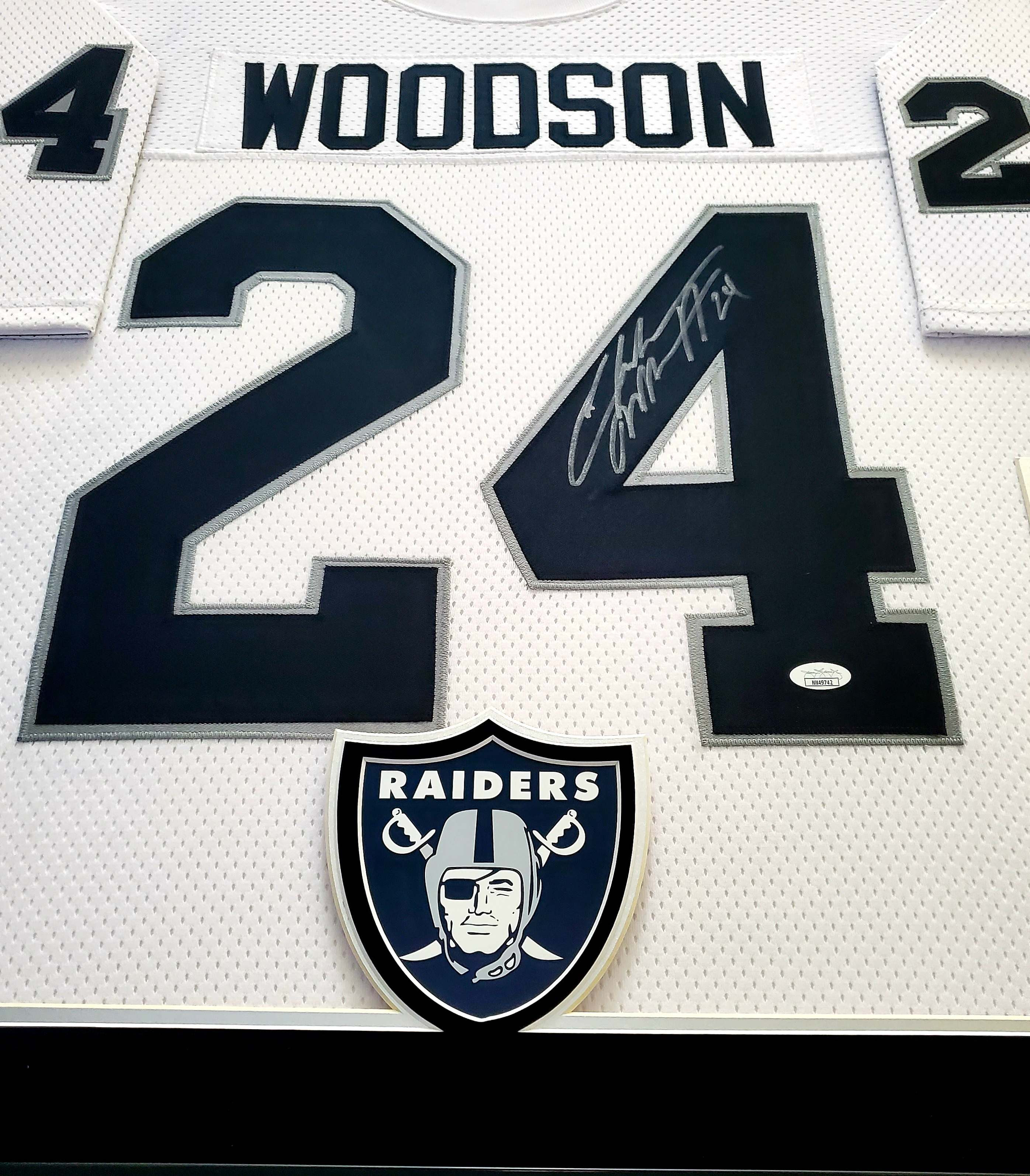 Charles Woodson Signed Raiders 34x44 Custom Framed LED-Backlit Jersey Display (JSA COA) at PristineAuction.com Charles Woodson Signed Raiders 34x44 Custom Framed LED-Backlit Jersey Display (JSA COA) at PristineAuction.com