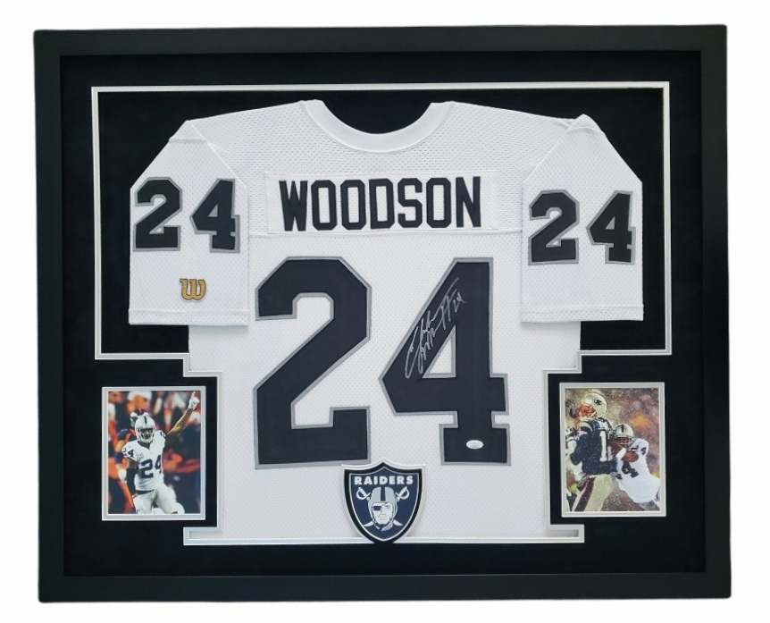 Charles Woodson Signed Raiders 34x44 Custom Framed LED-Backlit Jersey Display (JSA COA) at PristineAuction.com Charles Woodson Signed Raiders 34x44 Custom Framed LED-Backlit Jersey Display (JSA COA) at PristineAuction.com
