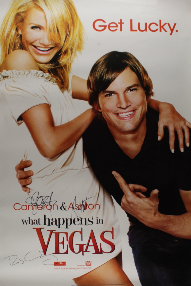 Rob Corddry, Cameron Diaz & Ashton Kutcher Signed "What Happens in