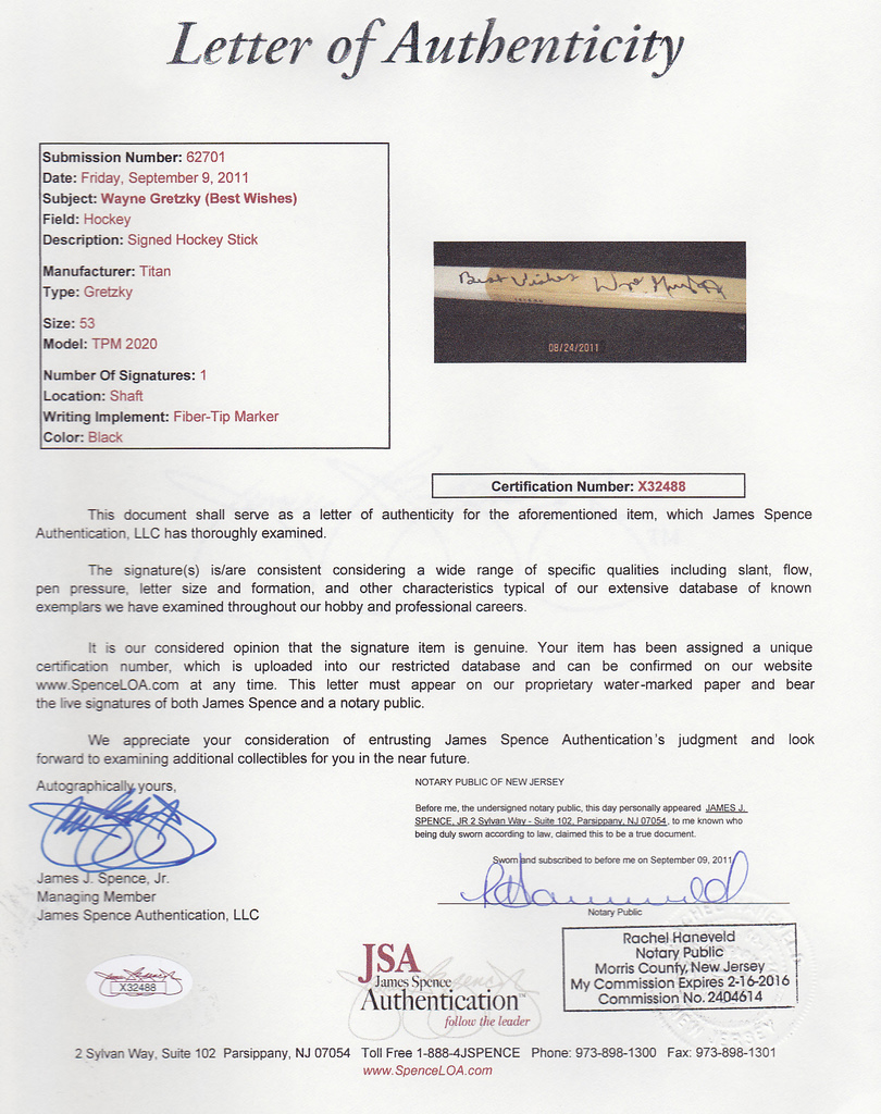 Wayne Gretzky Signed 1988-89 Kings Game-Used Titan Wood Hockey Stick (JSA LOA) at PristineAuction.com Wayne Gretzky Signed 1988-89 Kings Game-Used Titan Wood Hockey Stick (JSA LOA) at PristineAuction.com