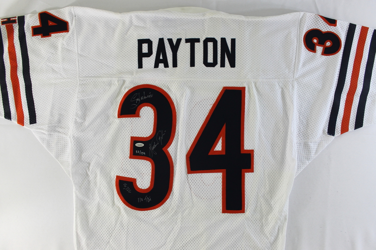 Walter Payton Signed Bears Jersey Inscribed "Sweetness", "16,726", & "110TDs" (Steiner COA) at PristineAuction.com Walter Payton Signed Bears Jersey Inscribed "Sweetness", "16,726", & "110TDs" (Steiner COA) at PristineAuction.com