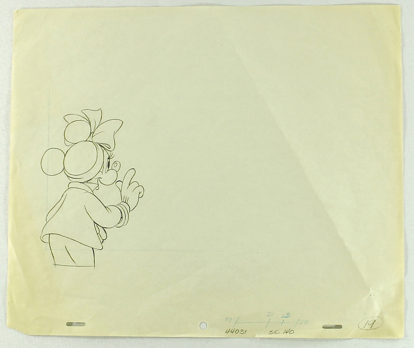 Walt Disney "Minnie Mouse" Original Animation Production Drawing at PristineAuction.com Walt Disney "Minnie Mouse" Original Animation Production Drawing at PristineAuction.com