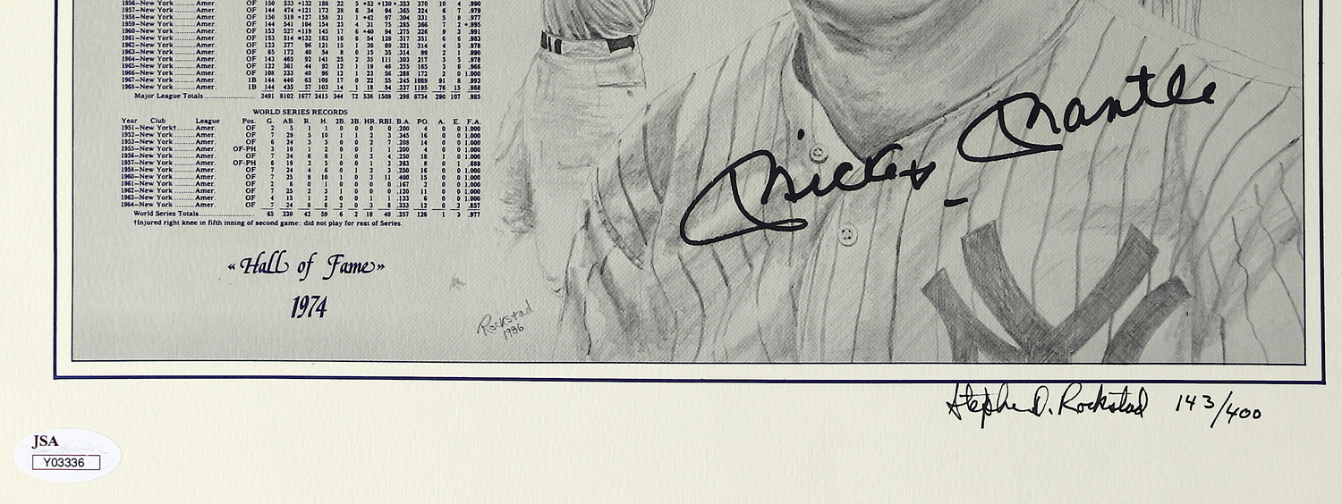 Mickey Mantle Signed Yankees 11x14 Lithograph (JSA LOA) at PristineAuction.com Mickey Mantle Signed Yankees 11x14 Lithograph (JSA LOA) at PristineAuction.com