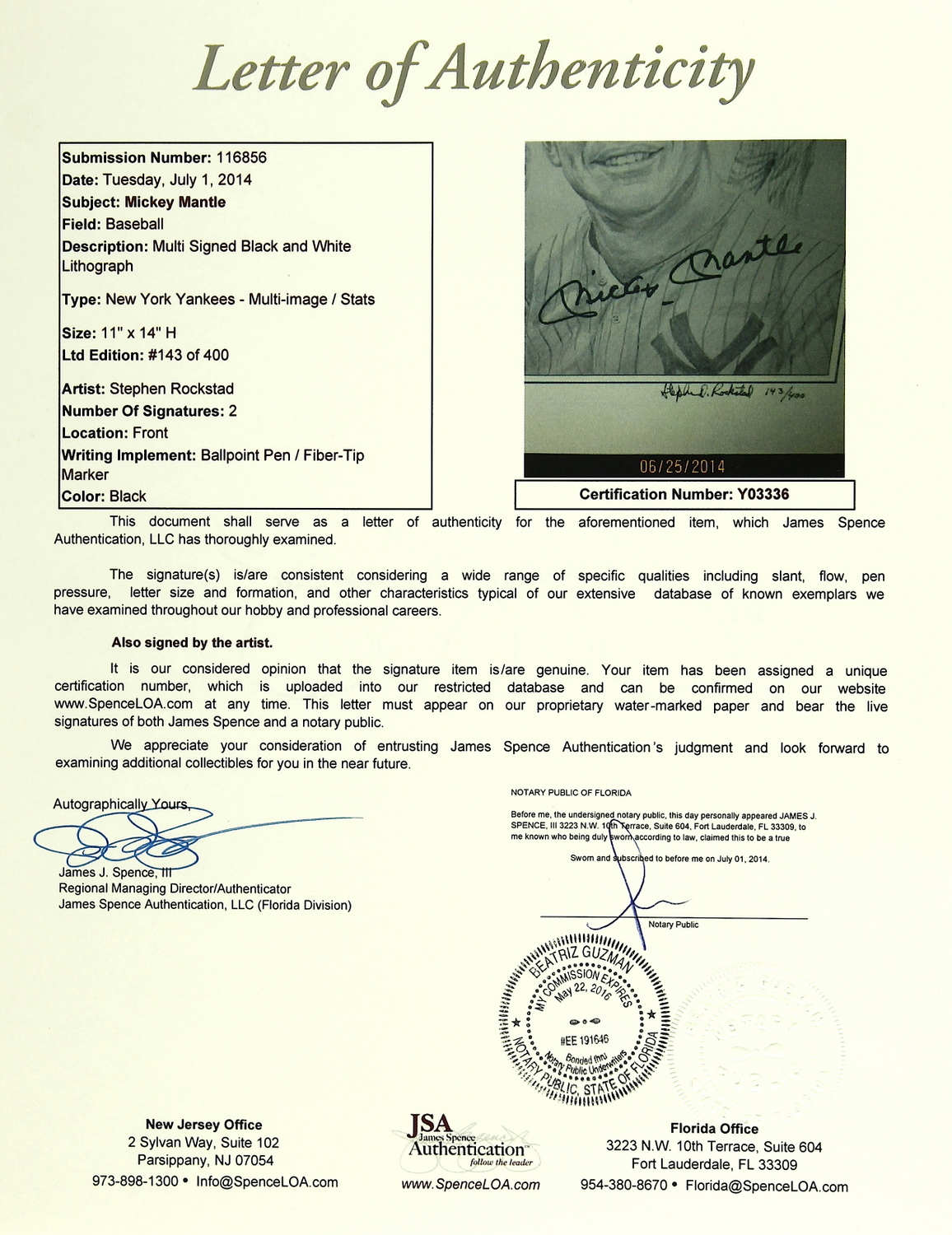 Mickey Mantle Signed Yankees 11x14 Lithograph (JSA LOA) at PristineAuction.com Mickey Mantle Signed Yankees 11x14 Lithograph (JSA LOA) at PristineAuction.com