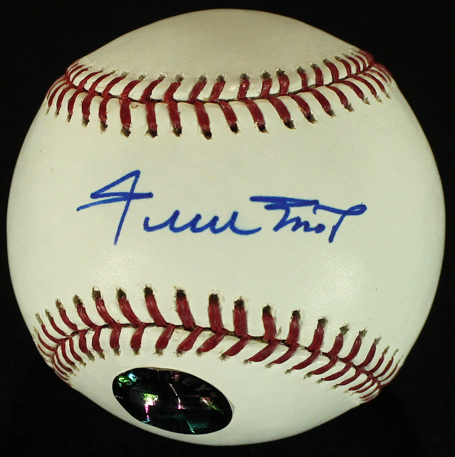Willie Mays Signed OML Baseball (Say Hey Hologram) at PristineAuction.com Willie Mays Signed OML Baseball (Say Hey Hologram) at PristineAuction.com