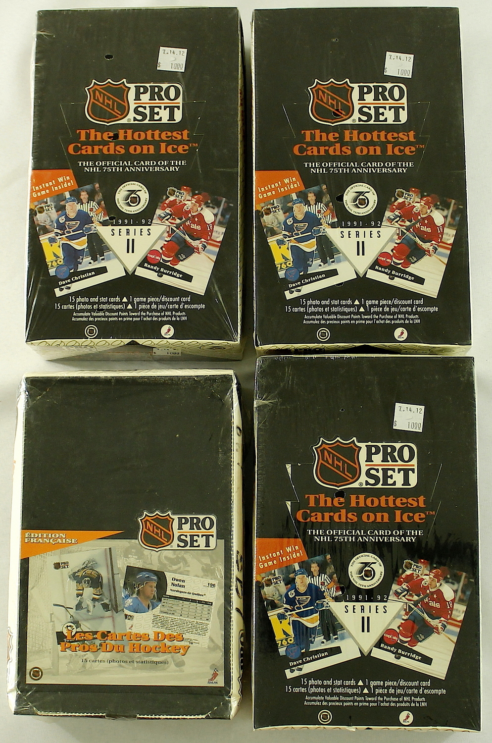 Lot of (4) Boxes of Hockey Cards with 1991-1992 NHL Pro Set Cards at PristineAuction.com Lot of (4) Boxes of Hockey Cards with 1991-1992 NHL Pro Set Cards at PristineAuction.com