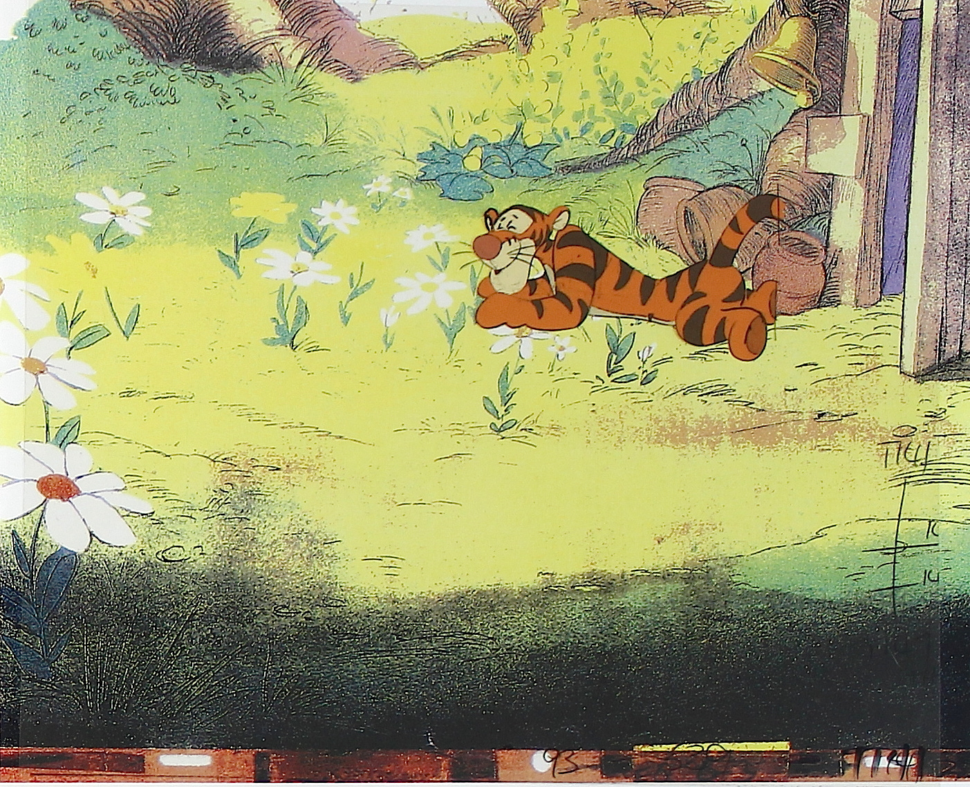 Tigger Original Winnie the Pooh Walt Disney Hand-Painted Animation Cel from 1988 at PristineAuction.com Tigger Original Winnie the Pooh Walt Disney Hand-Painted Animation Cel from 1988 at PristineAuction.com