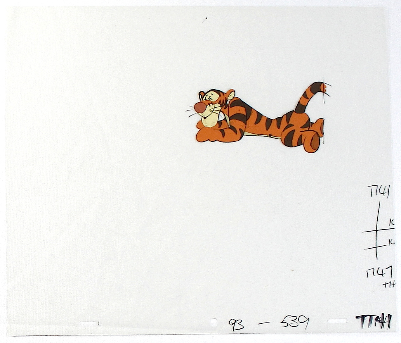 Tigger Original Winnie the Pooh Walt Disney Hand-Painted Animation Cel from 1988 at PristineAuction.com Tigger Original Winnie the Pooh Walt Disney Hand-Painted Animation Cel from 1988 at PristineAuction.com