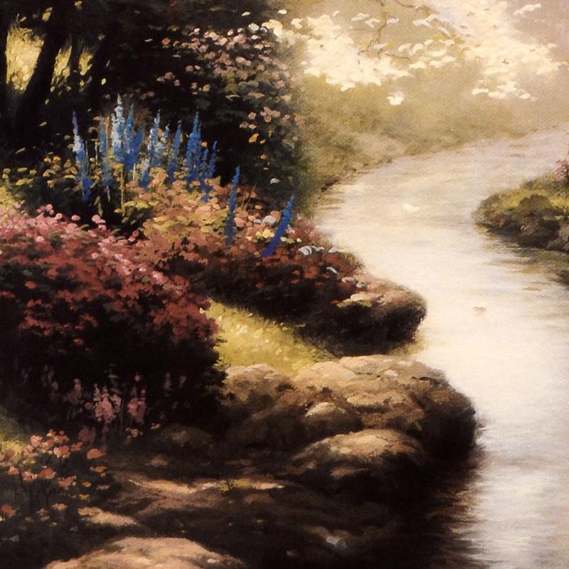 Thomas Kinkade Signed "Petals Of Hope - The Garden Of Promise II" 15.5" x 19.5" Limited Edition Lithograph GP #708/965 (Framed to 24.5" x 28.5") at PristineAuction.com Thomas Kinkade Signed "Petals Of Hope - The Garden Of Promise II" 15.5" x 19.5" Limited Edition Lithograph GP #708/965 (Framed to 24.5" x 28.5") at PristineAuction.com