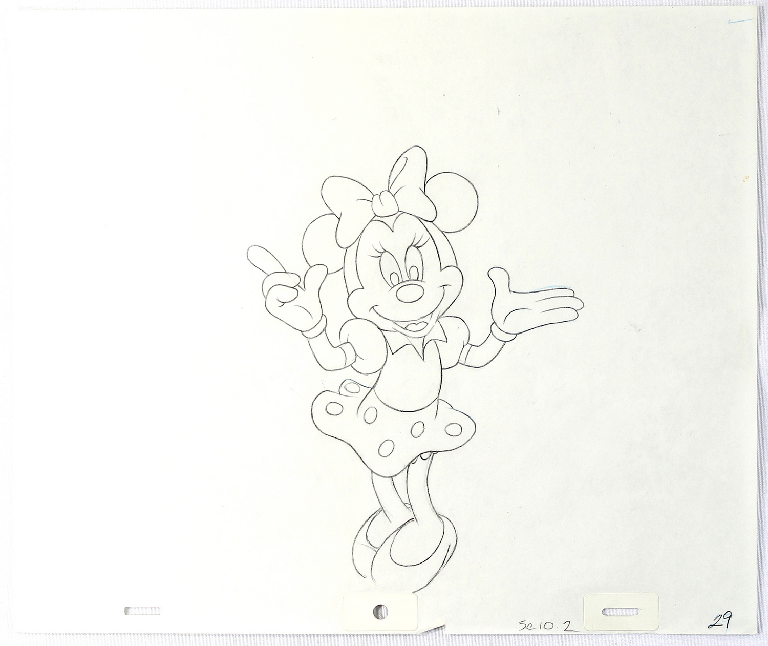 Walt Disney "Minnie Mouse" Original Production Animation Cel Sketch at PristineAuction.com Walt Disney "Minnie Mouse" Original Production Animation Cel Sketch at PristineAuction.com