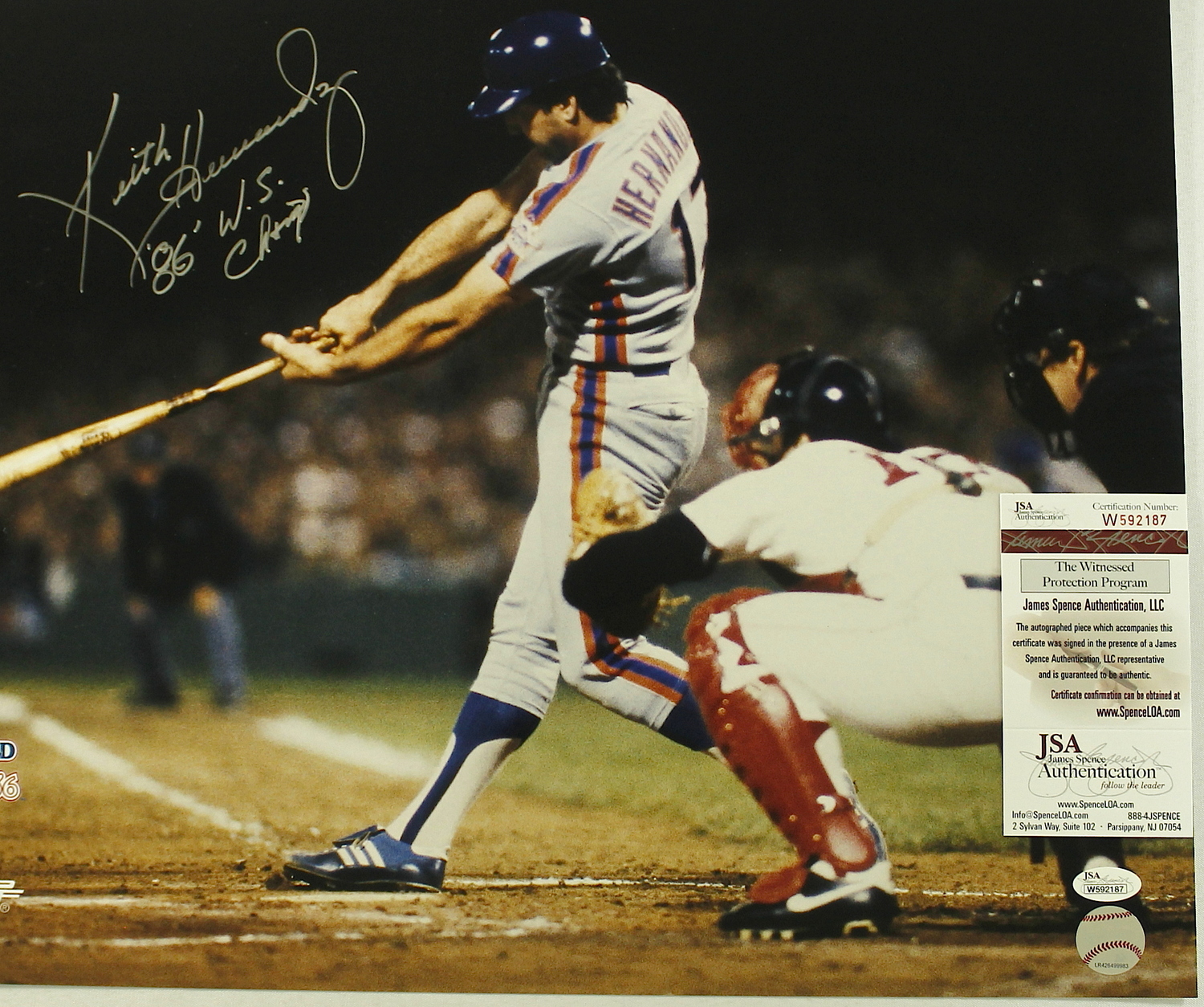 Keith Hernandez Signed Mets 1986 World Series 16x20 Photo Inscribed "86 WS Champs" (JSA COA) at PristineAuction.com Keith Hernandez Signed Mets 1986 World Series 16x20 Photo Inscribed "86 WS Champs" (JSA COA) at PristineAuction.com