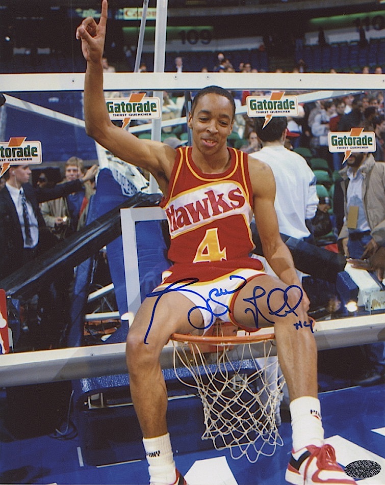 Spud Webb Signed Hawks 1986 NBA Slam Dunk Contest 8x10 Photo (Leaf COA) at PristineAuction.com Spud Webb Signed Hawks 1986 NBA Slam Dunk Contest 8x10 Photo (Leaf COA) at PristineAuction.com