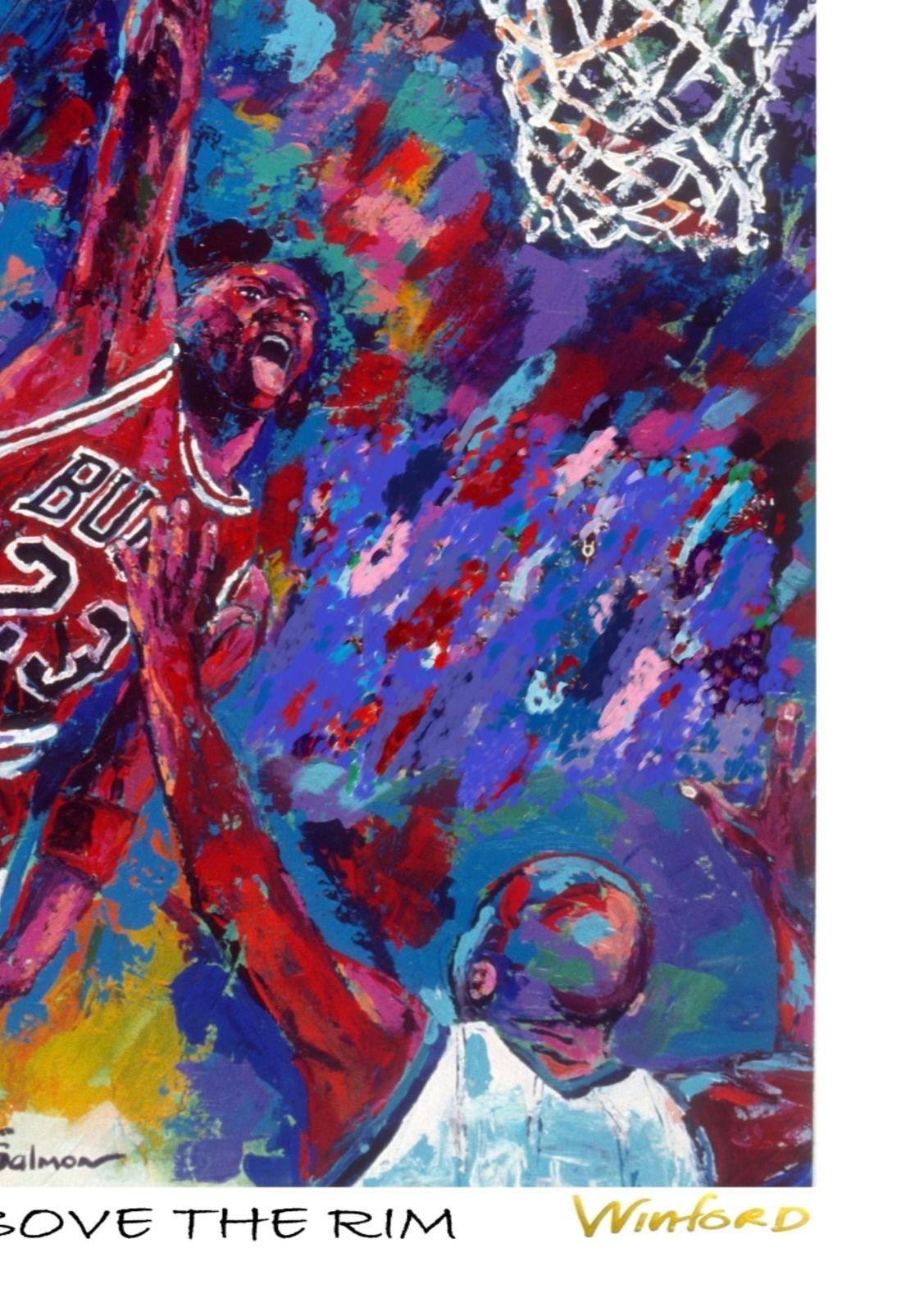 Michael Jordan Bulls "Above the Rim" Limited Edition 11x17 Lithograph by Winford Galmon #56/99 (Winford COA) at PristineAuction.com Michael Jordan Bulls "Above the Rim" Limited Edition 11x17 Lithograph by Winford Galmon #56/99 (Winford COA) at PristineAuction.com