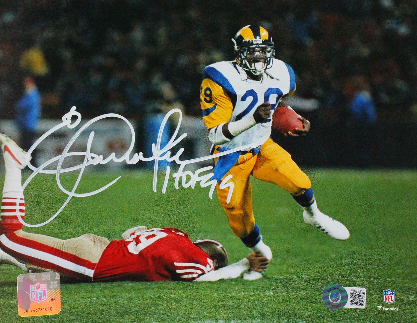 Eric Dickerson Signed Rams 8x10 Photo Inscribed