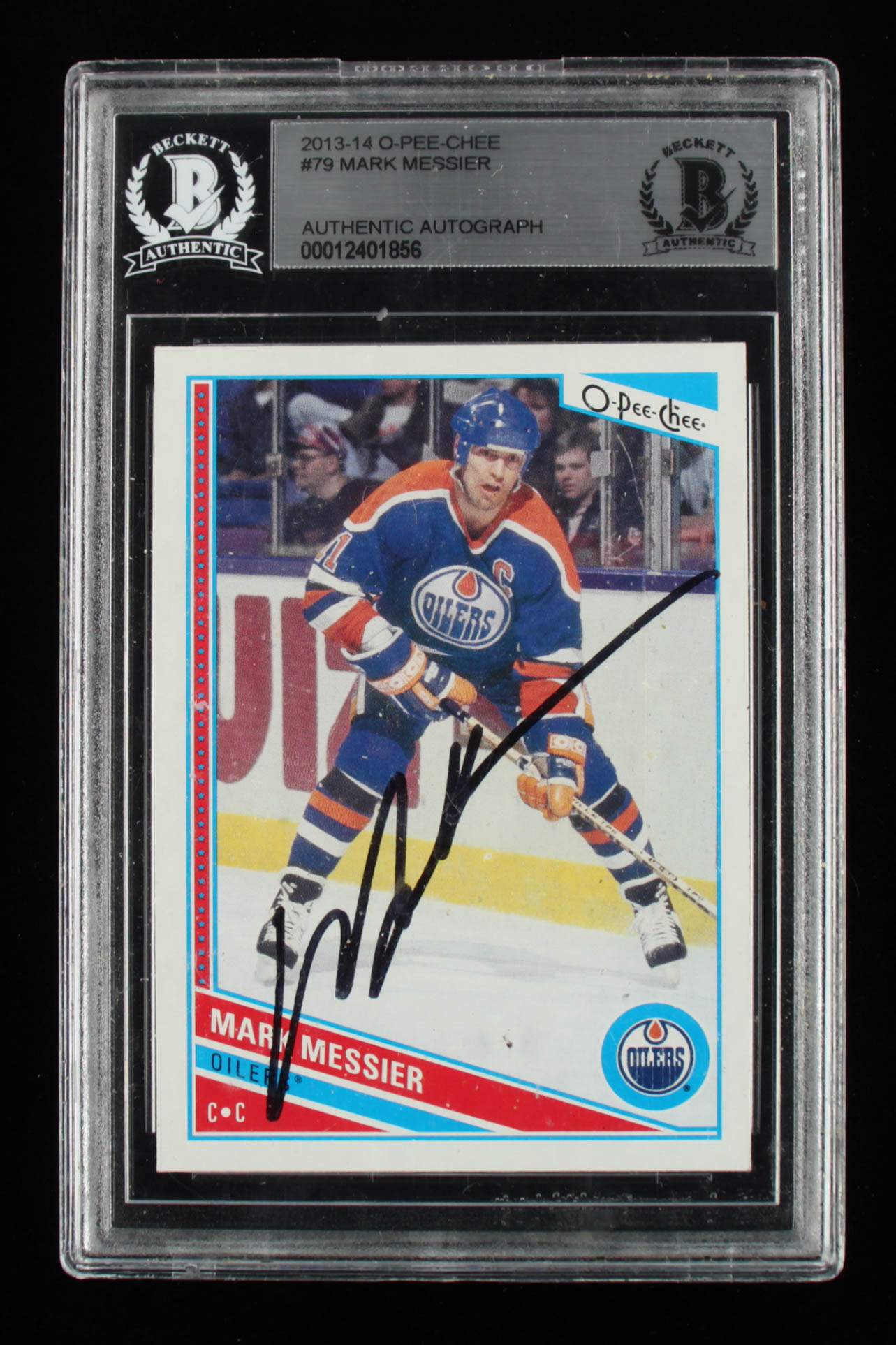 Mark Messier Signed 2013-14 O-Pee-Chee #79 (BGS Encapsulated) at PristineAuction.com Mark Messier Signed 2013-14 O-Pee-Chee #79 (BGS Encapsulated) at PristineAuction.com