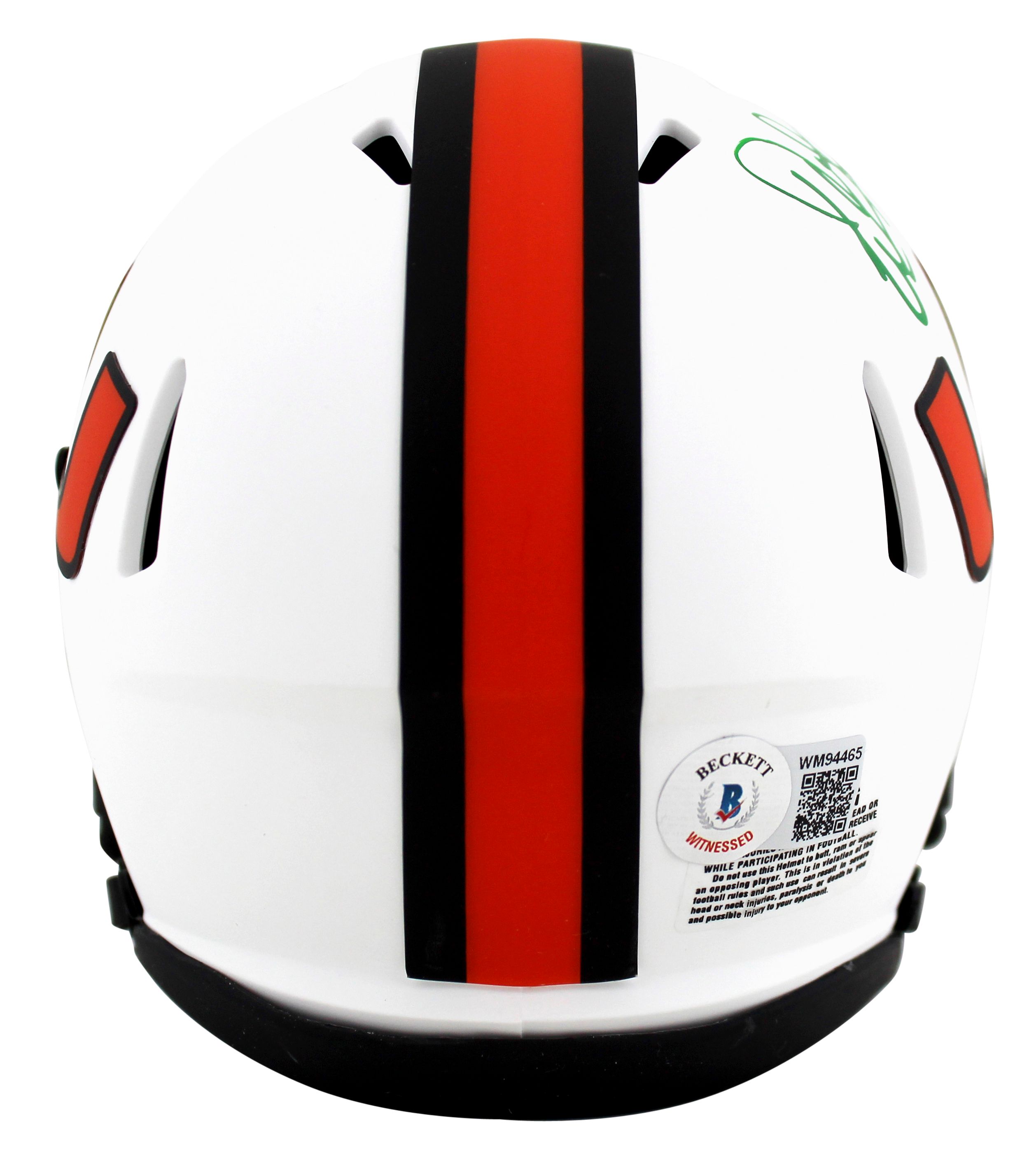 Warren Sapp Signed Miami Hurricanes Lunar Eclipse Alternate Speed Mini Helmet Inscribed "91 Nal Champs" (Beckett) at PristineAuction.com Warren Sapp Signed Miami Hurricanes Lunar Eclipse Alternate Speed Mini Helmet Inscribed "91 Nal Champs" (Beckett) at PristineAuction.com