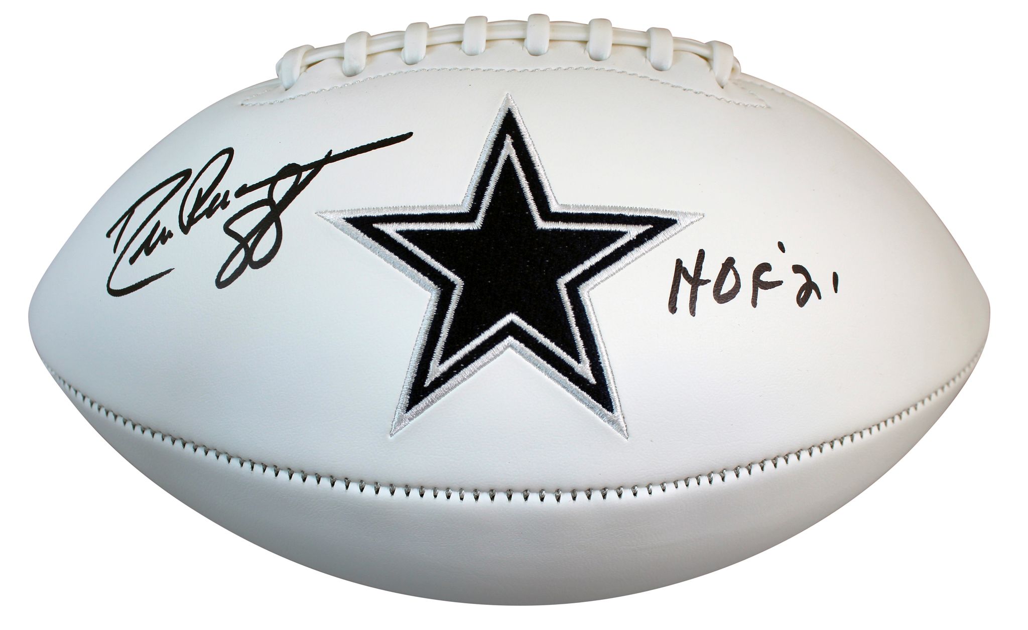 Drew Pearson Signed Cowboys Logo Football Inscribed "HOF 21" (Beckett) at PristineAuction.com Drew Pearson Signed Cowboys Logo Football Inscribed "HOF 21" (Beckett) at PristineAuction.com