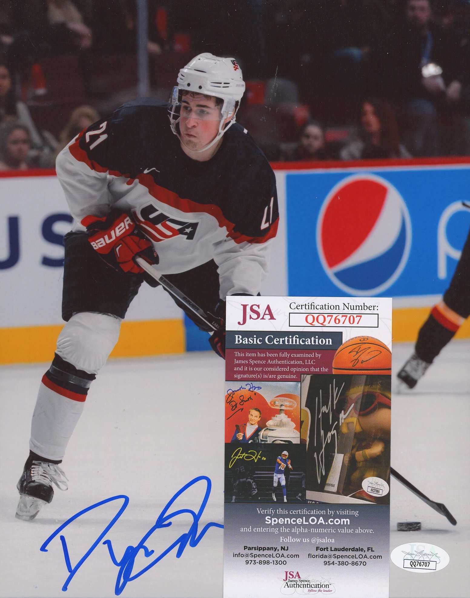 Dylan Larkin Signed Team USA 8x10 Photo (JSA COA) at PristineAuction.com Dylan Larkin Signed Team USA 8x10 Photo (JSA COA) at PristineAuction.com
