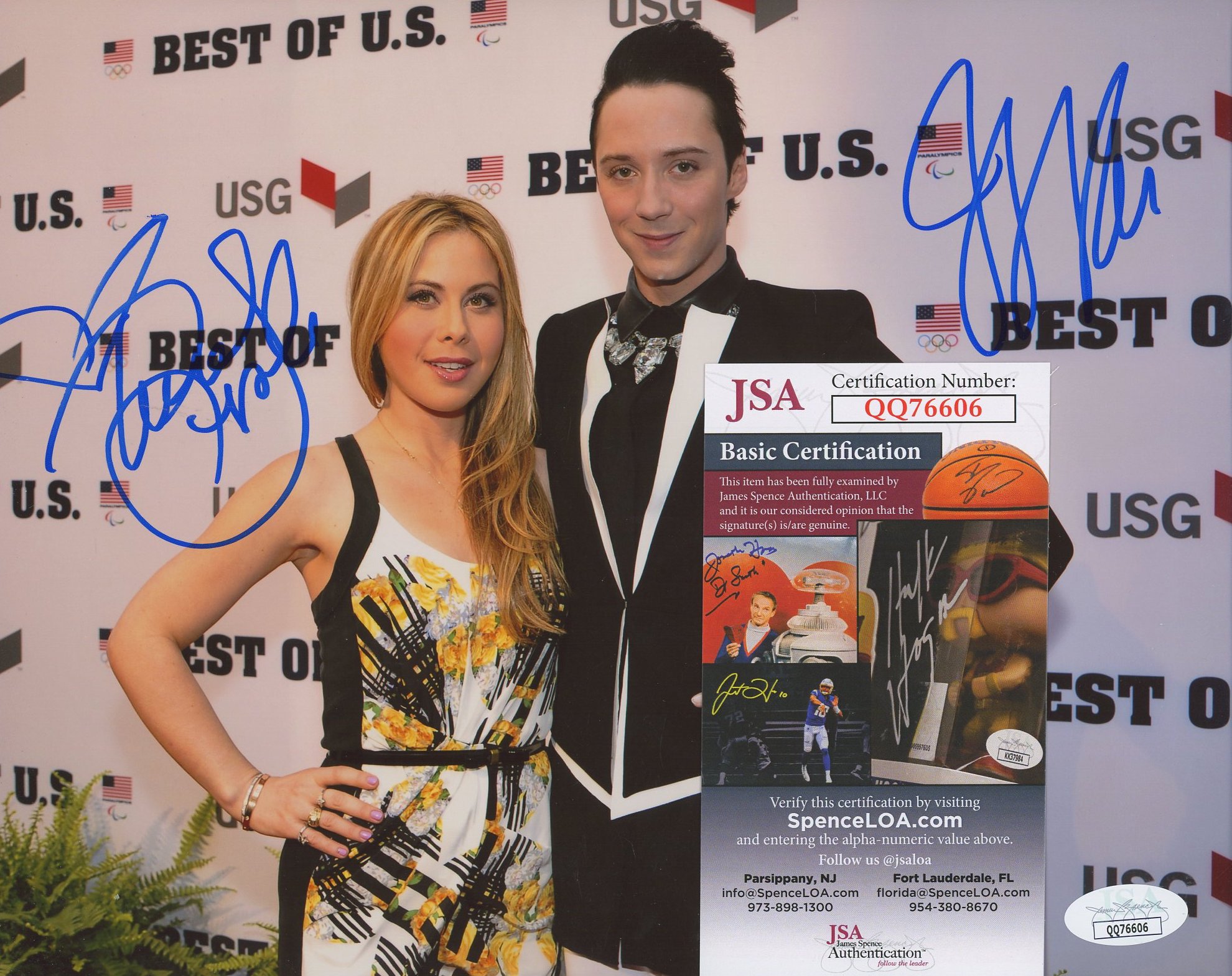 Tara Lipinski & Johnny Weir Signed 8x10 Photo (JSA COA) | Pristine Auction