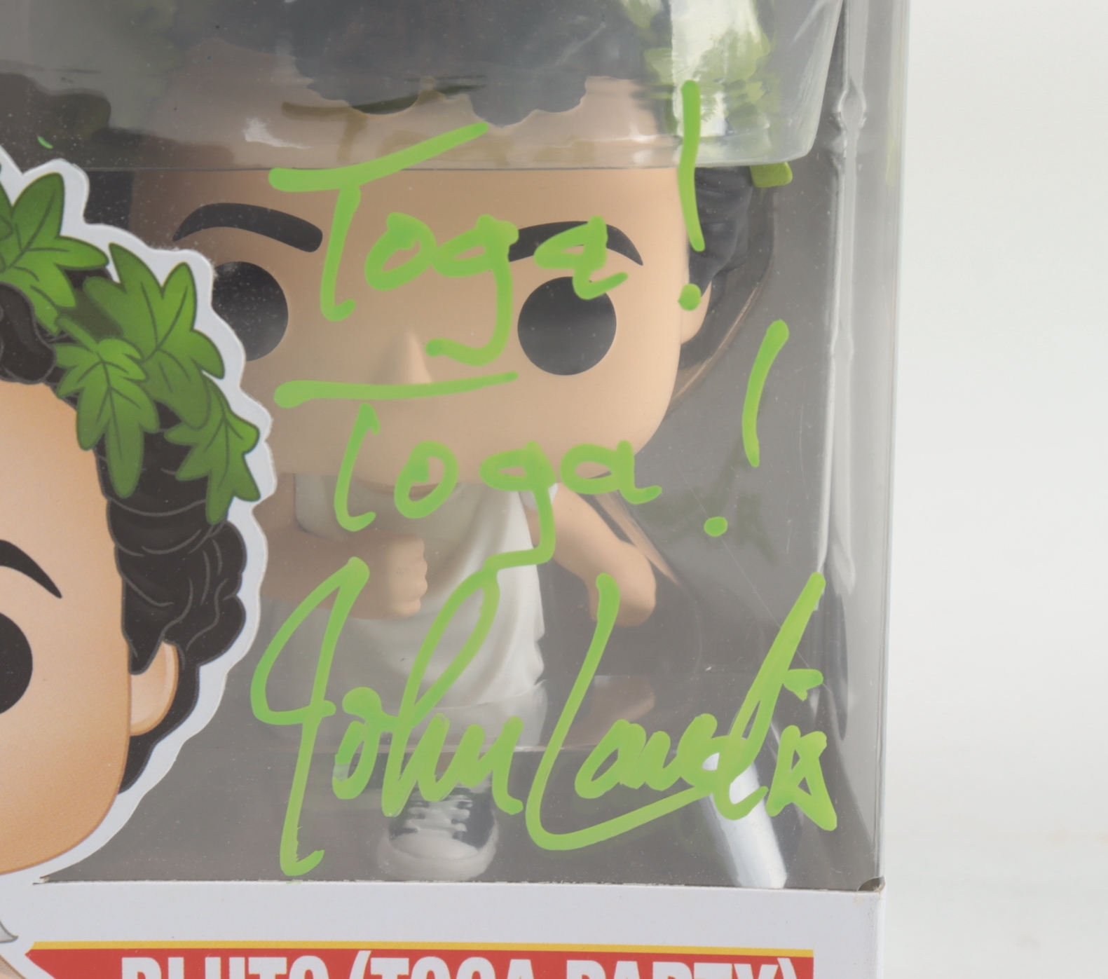John Landis Signed "Animal House" #915 Bluto (Toga Party) Funko Pop! Vinyl Figure Inscribed "Toga! Toga!" (Beckett COA) (See Description) at PristineAuction.com John Landis Signed "Animal House" #915 Bluto (Toga Party) Funko Pop! Vinyl Figure Inscribed "Toga! Toga!" (Beckett COA) (See Description) at PristineAuction.com