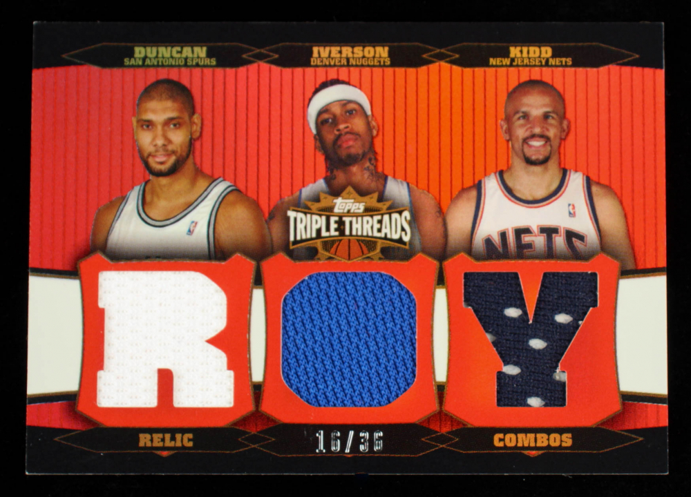 Tim Duncan / Allen Iverson / Jason Kidd 2006-07 Topps Triple Threads Relics Combos #32 #16/36