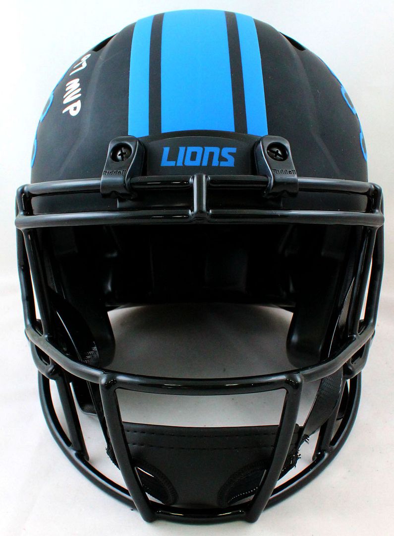 Barry Sanders Signed Lions Full Size Authentic On-Field Eclipse Alternate Speed Helmet Inscribed "HOF 04" & "97 MVP" (Beckett & Schwartz) at PristineAuction.com Barry Sanders Signed Lions Full Size Authentic On-Field Eclipse Alternate Speed Helmet Inscribed "HOF 04" & "97 MVP" (Beckett & Schwartz) at PristineAuction.com