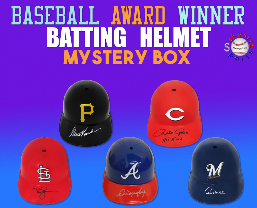 Schwartz Sports Baseball Award Winner Signed Batting Helmet Mystery