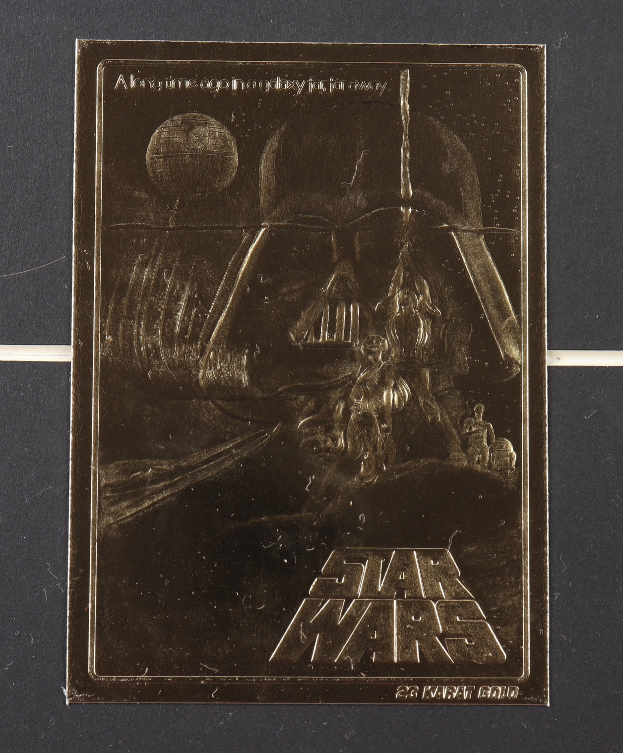 "Star Wars" Hong Kong 16x25 Print Display with 23 KT Movie Card at PristineAuction.com "Star Wars" Hong Kong 16x25 Print Display with 23 KT Movie Card at PristineAuction.com