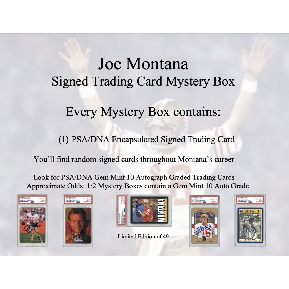 Joe Montana Signed Trading Card Mystery Box Series 1 Pristine Auction