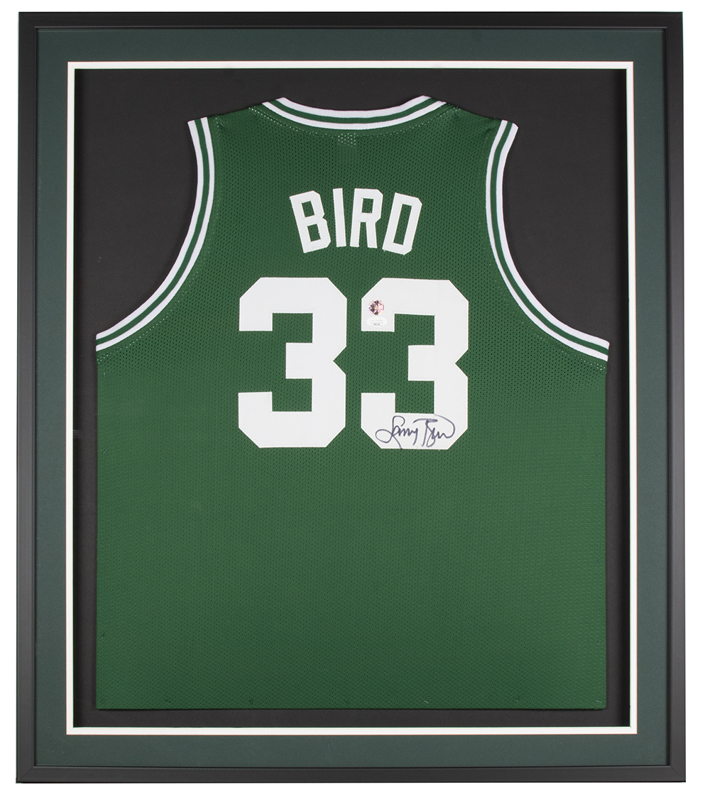 Larry Bird Signed 32x36 Custom Framed Jersey Display (JSA COA & Bird Hologram) at PristineAuction.com Larry Bird Signed 32x36 Custom Framed Jersey Display (JSA COA & Bird Hologram) at PristineAuction.com