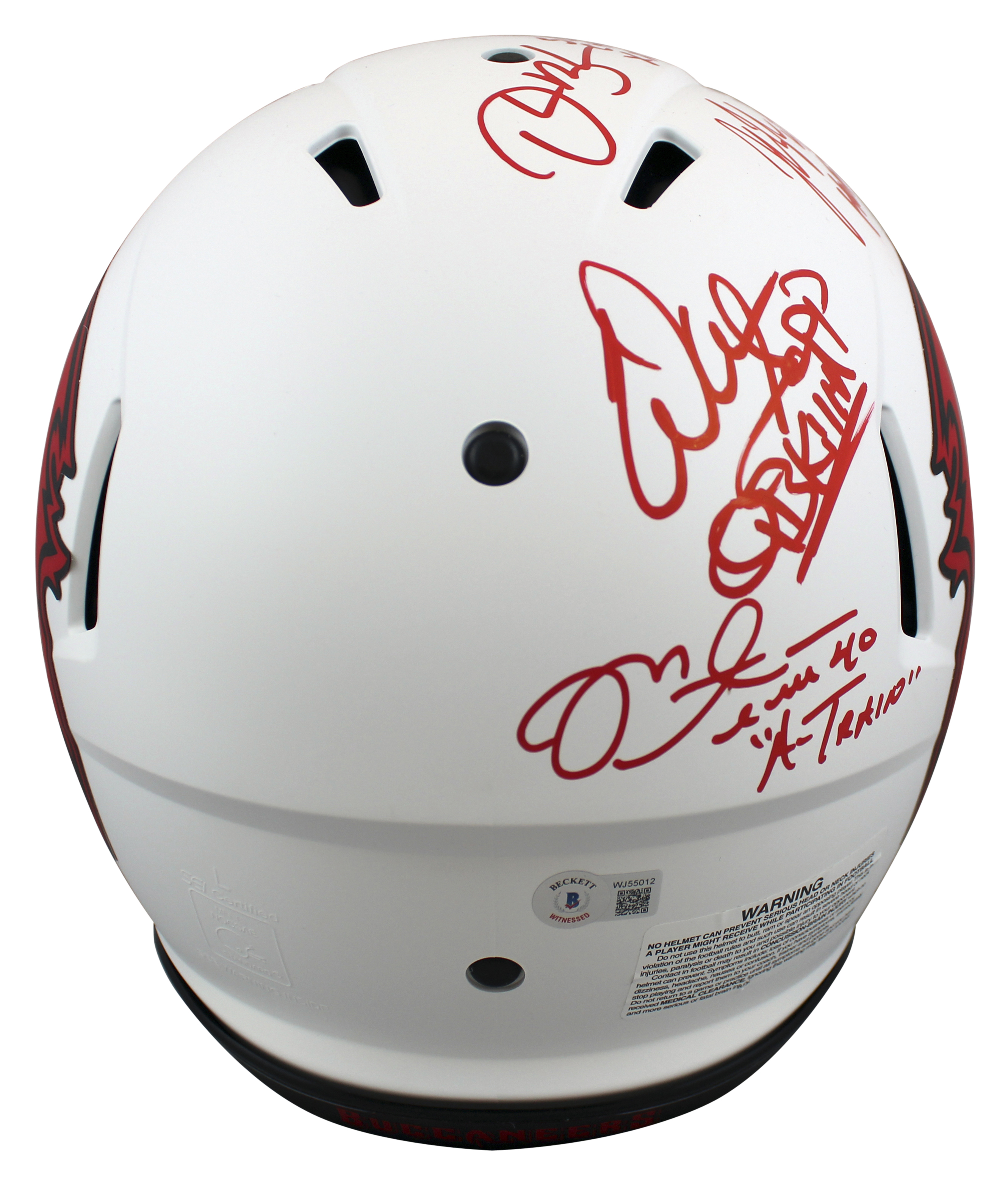 Buccaneers Full-Size Authentic On-Field Lunar Eclipse Alternate Speed Helmet Team-Signed by (4) With Warren Sapp, Mike Alstott, Derrick Brooks & John Lynch With Multiple Inscriptions (Beckett) at PristineAuction.com Buccaneers Full-Size Authentic On-Field Lunar Eclipse Alternate Speed Helmet Team-Signed by (4) With Warren Sapp, Mike Alstott, Derrick Brooks & John Lynch With Multiple Inscriptions (Beckett) at PristineAuction.com
