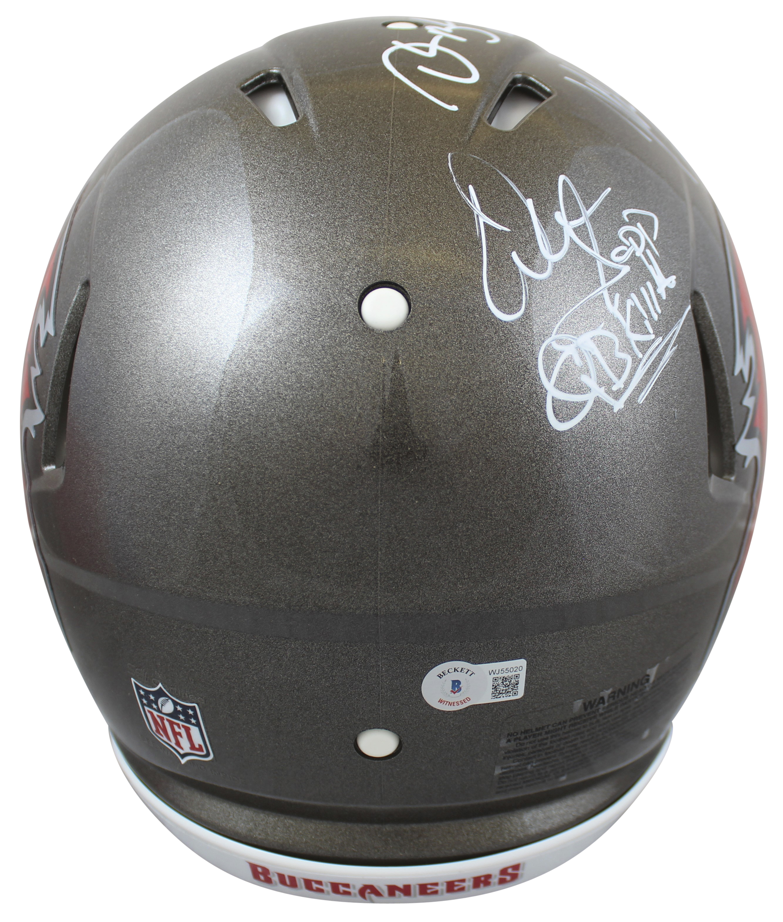 Buccaneers Full-Size Authentic On-Field Speed Helmet Team-Signed by (5) With Warren Sapp, Mike Alstott, Derrick Brooks, John Lynch & Brad Johnson With Multiple Inscriptions (Beckett Hologram) at PristineAuction.com Buccaneers Full-Size Authentic On-Field Speed Helmet Team-Signed by (5) With Warren Sapp, Mike Alstott, Derrick Brooks, John Lynch & Brad Johnson With Multiple Inscriptions (Beckett Hologram) at PristineAuction.com