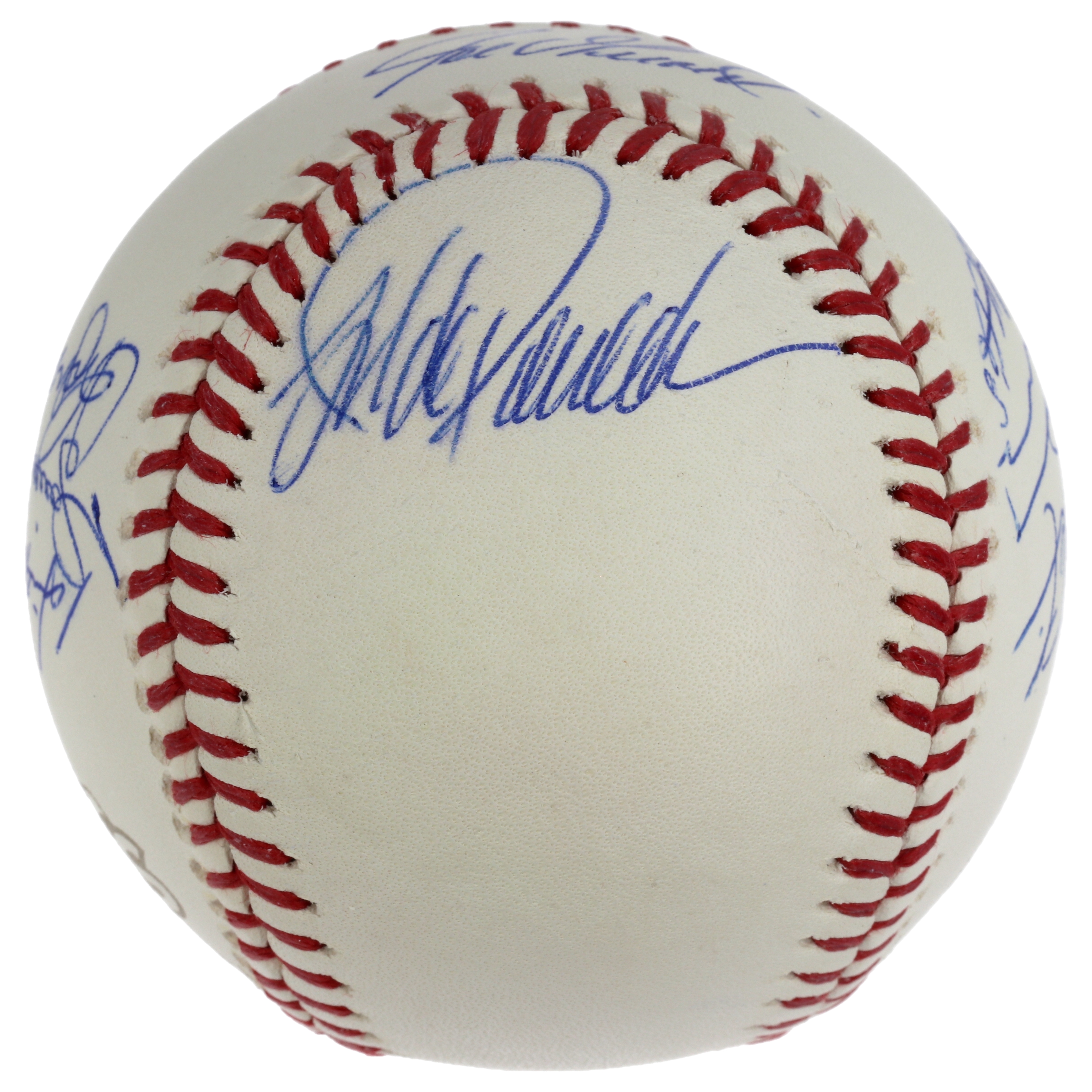 2009 World Series Logo Baseball Team-Signed by (10) with Derek Jeter, Mariano Rivera, Andy Pettitte, Jorge Posada (Steiner & MLB) at PristineAuction.com 2009 World Series Logo Baseball Team-Signed by (10) with Derek Jeter, Mariano Rivera, Andy Pettitte, Jorge Posada (Steiner & MLB) at PristineAuction.com