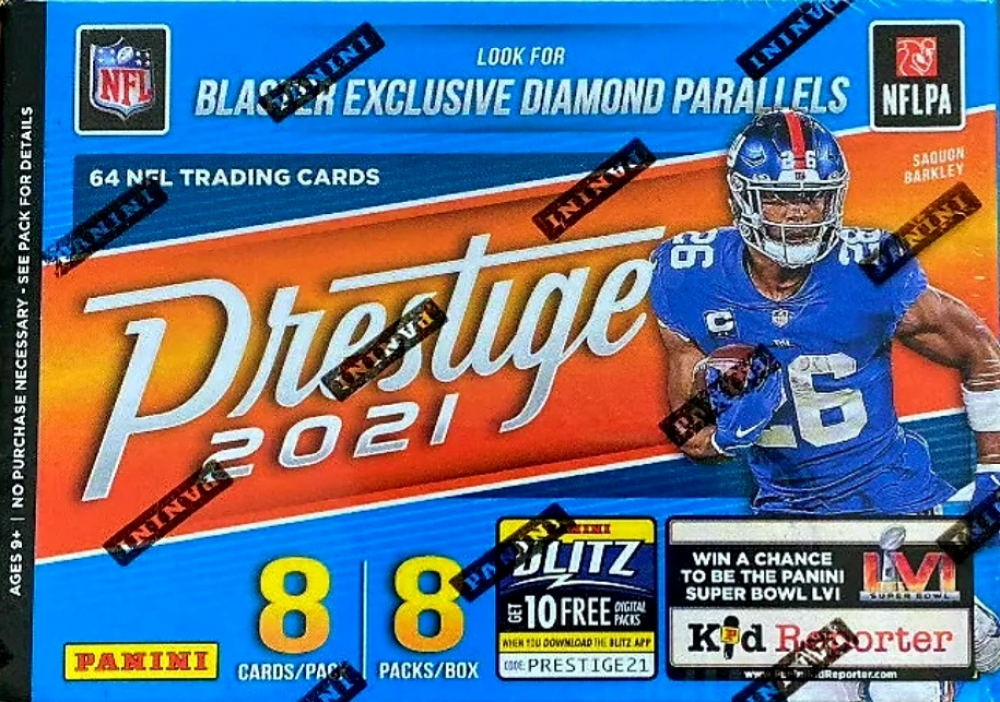 2021 Panini Prestige Football Blaster Box 8 packs Per Box 8 cards