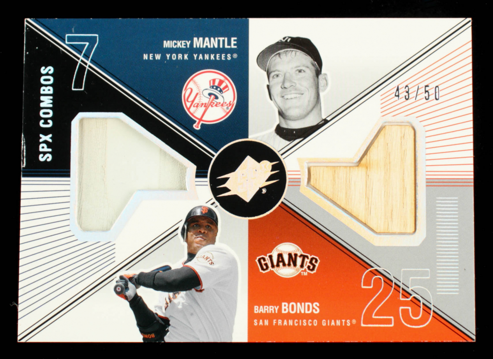 Mickey Mantle / Barry Bonds 2003 SPx Game Used Combos #MB Bat / Base #43/50