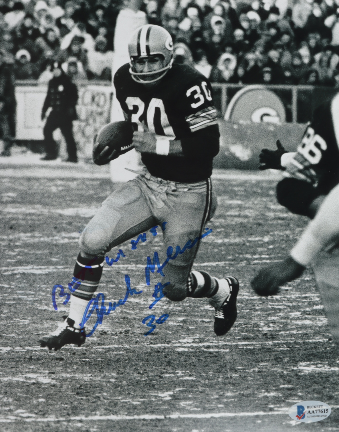 Chuck Mercein Signed Packers 8x10 Photo Inscribed "Best Wishes" (Beckett COA) at PristineAuction.com Chuck Mercein Signed Packers 8x10 Photo Inscribed "Best Wishes" (Beckett COA) at PristineAuction.com